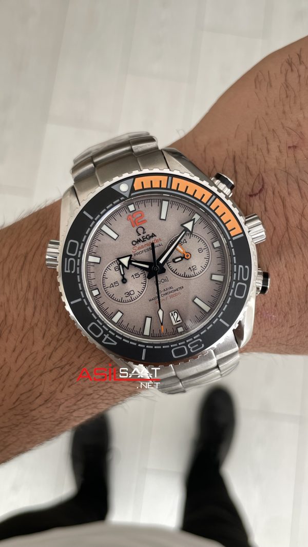 Omega Planet Ocean Seamaster 600M Chronograph Füme Kadran 45mm Replika Saat