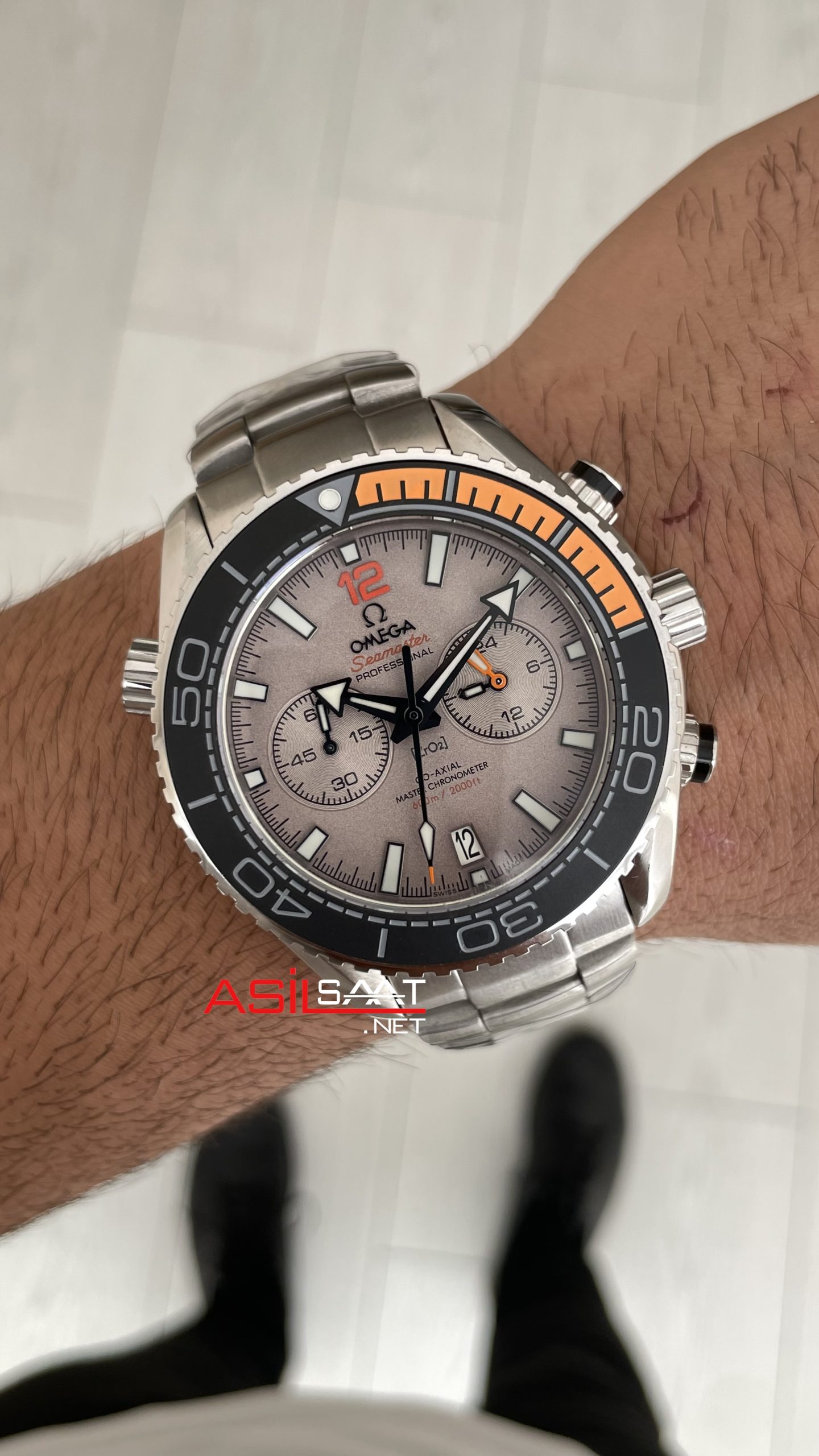 Omega Planet Ocean Seamaster 600M Chronograph Füme Kadran 45mm Replika Saat