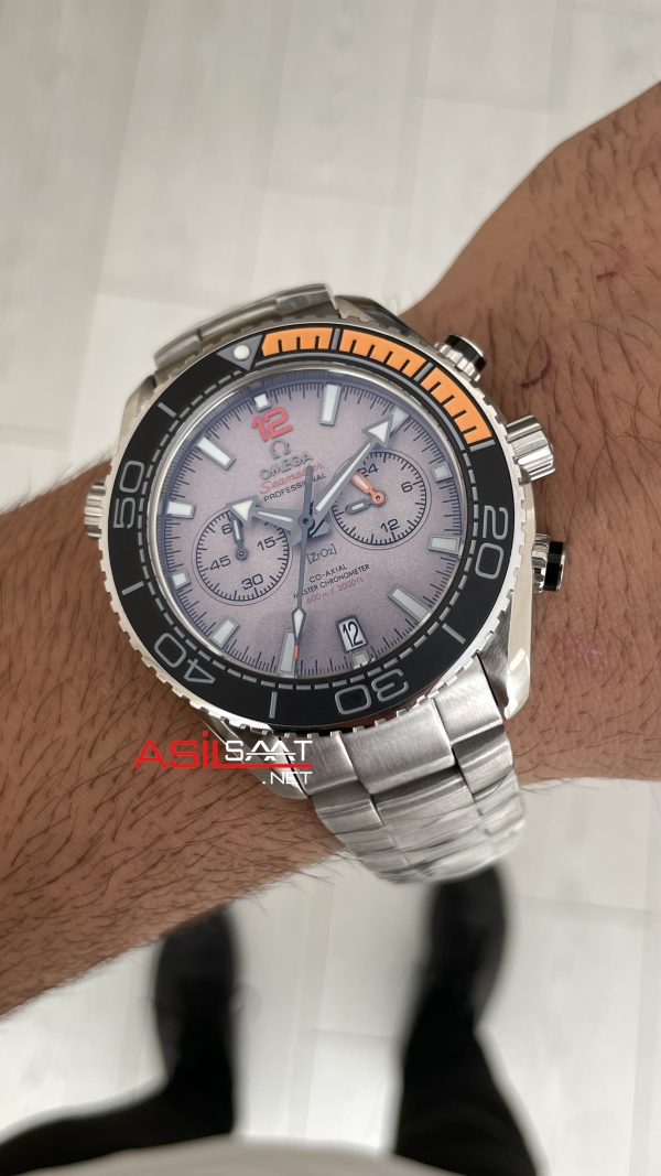 Omega Planet Ocean Seamaster 600M Chronograph Füme Kadran 45mm Replika Saat