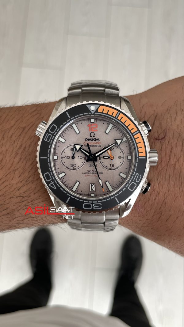 Omega Planet Ocean Seamaster 600M Chronograph Füme Kadran 45mm Replika Saat