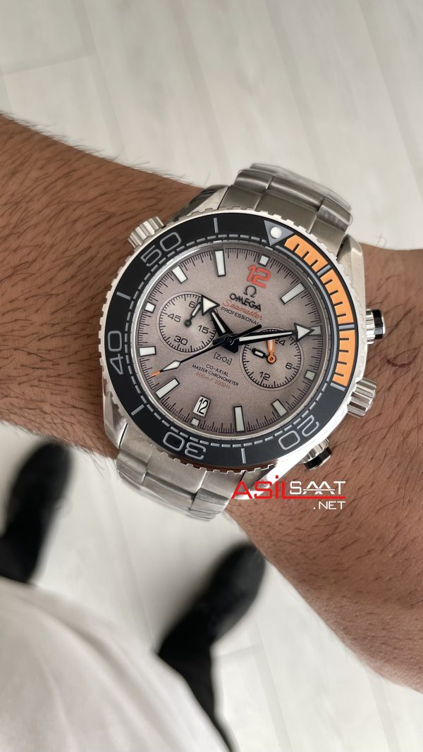 Omega Planet Ocean Seamaster 600M Chronograph Füme Kadran 45mm Replika Saat