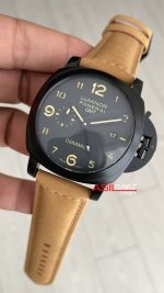Panerai Luminor Ceramica GMT Power Reserve PAM00441 Kahverengi 44mm Black PVD Replika Saat