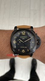 Panerai Luminor Ceramica GMT Power Reserve PAM00441 Kahverengi 44mm Black PVD Replika Saat
