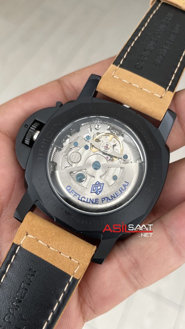 Panerai Luminor Ceramica GMT Power Reserve PAM00441 Kahverengi 44mm Black PVD Replika Saat