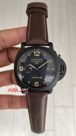 Panerai Luminor Ceramica GMT Power Reserve PAM00441 Kahverengi 44mm Black Replika Saat