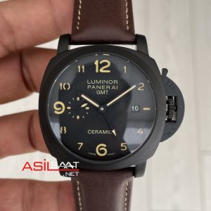 Panerai Luminor Ceramica GMT Power Reserve PAM00441 Kahverengi 44mm Black Replika Saat