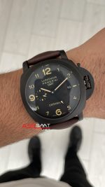 Panerai Luminor Ceramica GMT Power Reserve PAM00441 Kahverengi 44mm Black Replika Saat