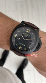 Panerai Luminor Ceramica GMT Power Reserve PAM00441 Kahverengi 44mm Black Replika Saat