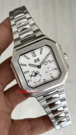 Patek Philippe Cubitus 5822P Date Day Moon Phase 45mm Silver Beyaz Kadran