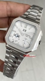 Patek Philippe Cubitus 5822P Date Day Moon Phase 45mm Silver Beyaz Kadran