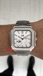 Patek Philippe Cubitus 5822P Date Day Moon Phase 45mm Silver Beyaz Kadran