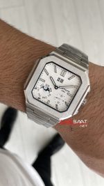 Patek Philippe Cubitus 5822P Date Day Moon Phase 45mm Silver Beyaz Kadran