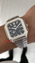 Patek Philippe Cubitus 5822P Date Day Moon Phase 45mm Silver Siyah Kadran