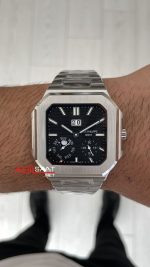 Patek Philippe Cubitus 5822P Date Day Moon Phase 45mm Silver Siyah Kadran