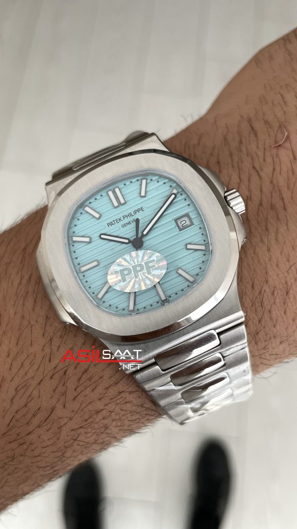 Patek Philippe Nautilus 5711 Tiffany 40mm Silver Turkuaz Kadran PP Factory Patek Philippe Nautilus 5711 Tiffany 40mm Silver Turkuaz Kadran PP Factory