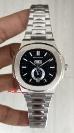Patek Philippe Nautilus 5726 Annual Calendar Moonphase Silver Siyah Kadran Replika Saat