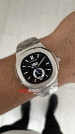Patek Philippe Nautilus 5726 Annual Calendar Moonphase Silver Siyah Kadran Replika Saat