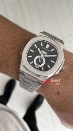 Patek Philippe Nautilus 5726 Annual Calendar Moonphase Silver Siyah Kadran Replika Saat