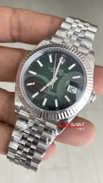 Rolex Datejust Ombre Green 126334 Jubilee 41mm Yeşil Kadran VS Factory V2 | Tungsten 18K | DD3235 | High Weight | Super Clone Swiss ETA Saat
