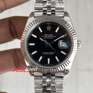 Rolex Datejust Siyah 126334 Jubilee 41mm VS Factory V2 | Tungsten 18K | DD3235 | High Weight | Super Clone Swiss ETA Saat
