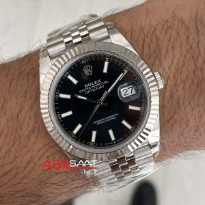 Rolex Datejust Siyah 126334 Jubilee 41mm VS Factory V2 | Tungsten 18K | DD3235 | High Weight | Super Clone Swiss ETA Saat