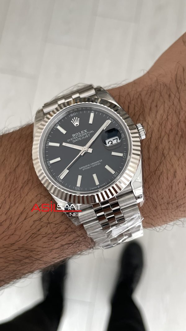 Rolex Datejust Siyah 126334 Jubilee 41mm VS Factory V2 | Tungsten 18K | DD3235 | High Weight | Super Clone Swiss ETA Saat