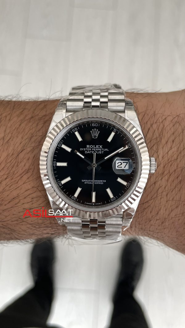 Rolex Datejust Siyah 126334 Jubilee 41mm VS Factory V2 | Tungsten 18K | DD3235 | High Weight | Super Clone Swiss ETA Saat