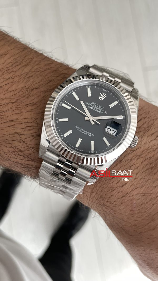 Rolex Datejust Siyah 126334 Jubilee 41mm VS Factory V2 | Tungsten 18K | DD3235 | High Weight | Super Clone Swiss ETA Saat