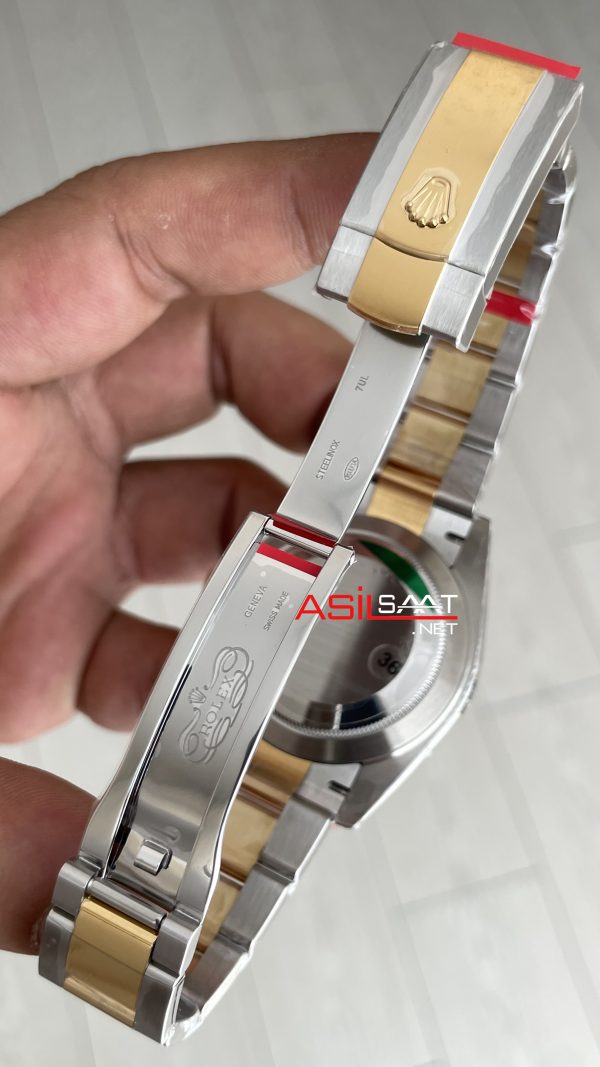 Rolex Datejust Siyah 126334 Oyster 41mm Two Tone Gold VS Factory V2 | Tungsten 18K | DD3235 | High Weight | Super Clone Swiss ETA Saat
