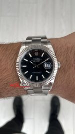 Rolex Datejust Siyah 126334 Oyster 41mm VS Factory V2 | Tungsten 18K | DD3235 | High Weight | Super Clone Swiss ETA Saat