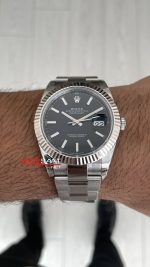 Rolex Datejust Siyah 126334 Oyster 41mm VS Factory V2 | Tungsten 18K | DD3235 | High Weight | Super Clone Swiss ETA Saat