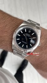 Rolex Datejust Siyah 126334 Oyster 41mm VS Factory V2 | Tungsten 18K | DD3235 | High Weight | Super Clone Swiss ETA Saat