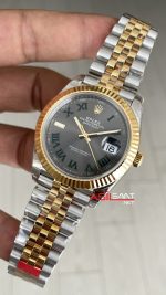 Rolex Datejust Wimbledon 126334 Jubilee 41mm Two Tone Gold VS Factory V2 | Tungsten 18K | DD3235 | High Weight | Super Clone Swiss ETA Saat