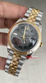 Rolex Datejust Wimbledon 126334 Jubilee 41mm Two Tone Gold VS Factory V2 | Tungsten 18K | DD3235 | High Weight | Super Clone Swiss ETA Saat