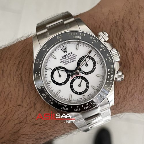 Rolex Daytona Panda 126500LN Beyaz Kadran 40mm | VS Factory V3 Versiyon | Tungsten 18K | DD4131 | High Weight | Super Clone Swiss ETA Saat