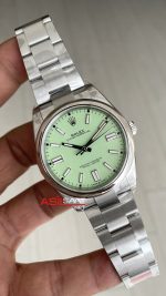 Rolex Oyster Perpetual Fıstık Yeşili 124300 Pistachio Dial 41mm VS Factory V2 DD3230 Tungsten Super Clone Swiss ETA Saat