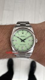 Rolex Oyster Perpetual Fıstık Yeşili 124300 Pistachio Dial 41mm VS Factory V2 DD3230 Tungsten Super Clone Swiss ETA Saat