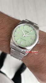Rolex Oyster Perpetual Fıstık Yeşili 124300 Pistachio Dial 41mm VS Factory V2 DD3230 Tungsten Super Clone Swiss ETA Saat