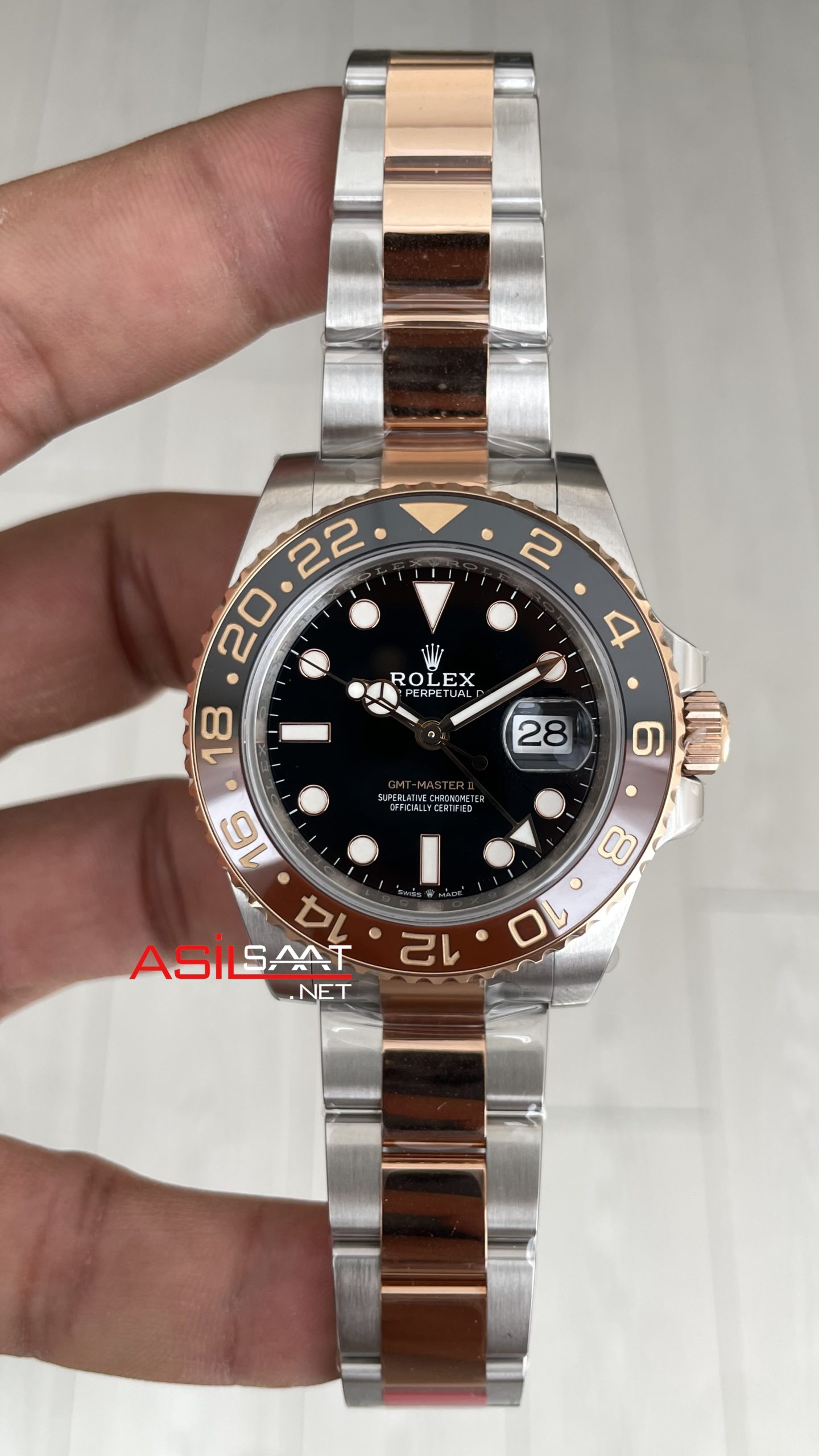Rolex Root Beer Gmt Master II 126711CHNR Oyster 40mm Two Tone Everose Gold | VS Factory V3 Versiyon | Tungsten 18K | DD3285 | High Weight | Super Clone Swiss ETA Saat Rolex Root Beer Gmt Master II 126711CHNR Oyster 40mm Two Tone Everose Gold | VS Factory V3 Versiyon | Tungsten 18K | DD3285 | High Weight | Super Clone Swiss ETA Saat