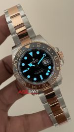 Rolex Root Beer Gmt Master II 126711CHNR Oyster 40mm Two Tone Everose Gold | VS Factory V3 Versiyon | Tungsten 18K | DD3285 | High Weight | Super Clone Swiss ETA Saat