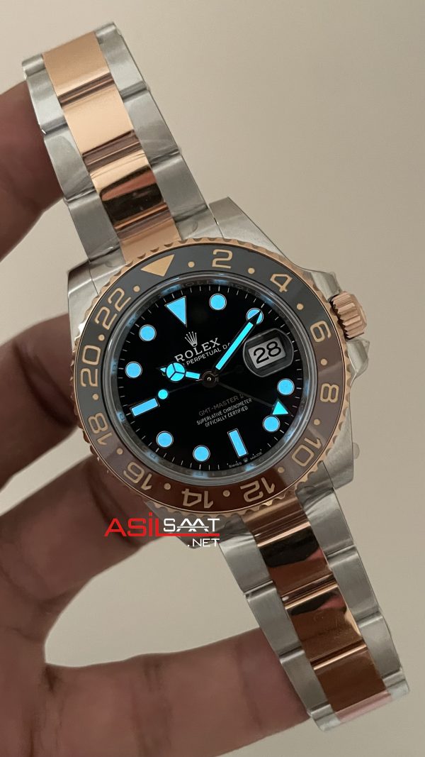 Rolex Root Beer Gmt Master II 126711CHNR Oyster 40mm Two Tone Everose Gold | VS Factory V3 Versiyon | Tungsten 18K | DD3285 | High Weight | Super Clone Swiss ETA Saat Rolex Root Beer Gmt Master II 126711CHNR Oyster 40mm Two Tone Everose Gold | VS Factory V3 Versiyon | Tungsten 18K | DD3285 | High Weight | Super Clone Swiss ETA Saat