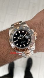 Rolex Root Beer Gmt Master II 126711CHNR Oyster 40mm Two Tone Everose Gold | VS Factory V3 Versiyon | Tungsten 18K | DD3285 | High Weight | Super Clone Swiss ETA Saat