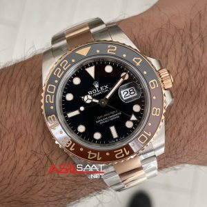 Rolex Root Beer Gmt Master II 126711CHNR Oyster 40mm Two Tone Everose Gold | VS Factory V3 Versiyon | Tungsten 18K | DD3285 | High Weight | Super Clone Swiss ETA Saat