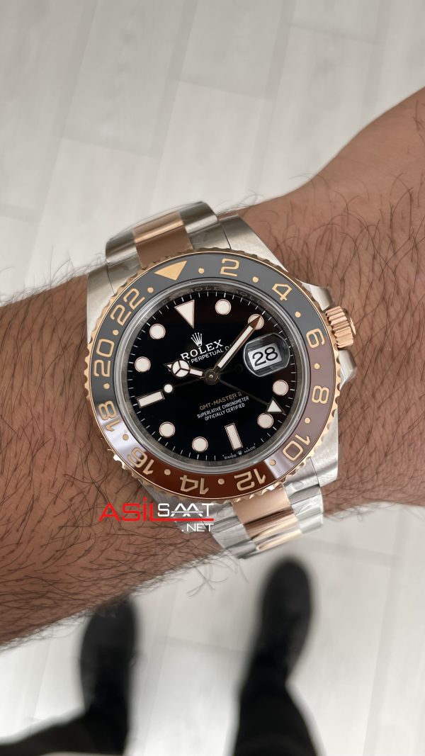 Rolex Root Beer Gmt Master II 126711CHNR Oyster 40mm Two Tone Everose Gold | VS Factory V3 Versiyon | Tungsten 18K | DD3285 | High Weight | Super Clone Swiss ETA Saat Rolex Root Beer Gmt Master II 126711CHNR Oyster 40mm Two Tone Everose Gold | VS Factory V3 Versiyon | Tungsten 18K | DD3285 | High Weight | Super Clone Swiss ETA Saat