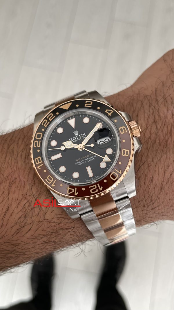 Rolex Root Beer Gmt Master II 126711CHNR Oyster 40mm Two Tone Everose Gold | VS Factory V3 Versiyon | Tungsten 18K | DD3285 | High Weight | Super Clone Swiss ETA Saat Rolex Root Beer Gmt Master II 126711CHNR Oyster 40mm Two Tone Everose Gold | VS Factory V3 Versiyon | Tungsten 18K | DD3285 | High Weight | Super Clone Swiss ETA Saat