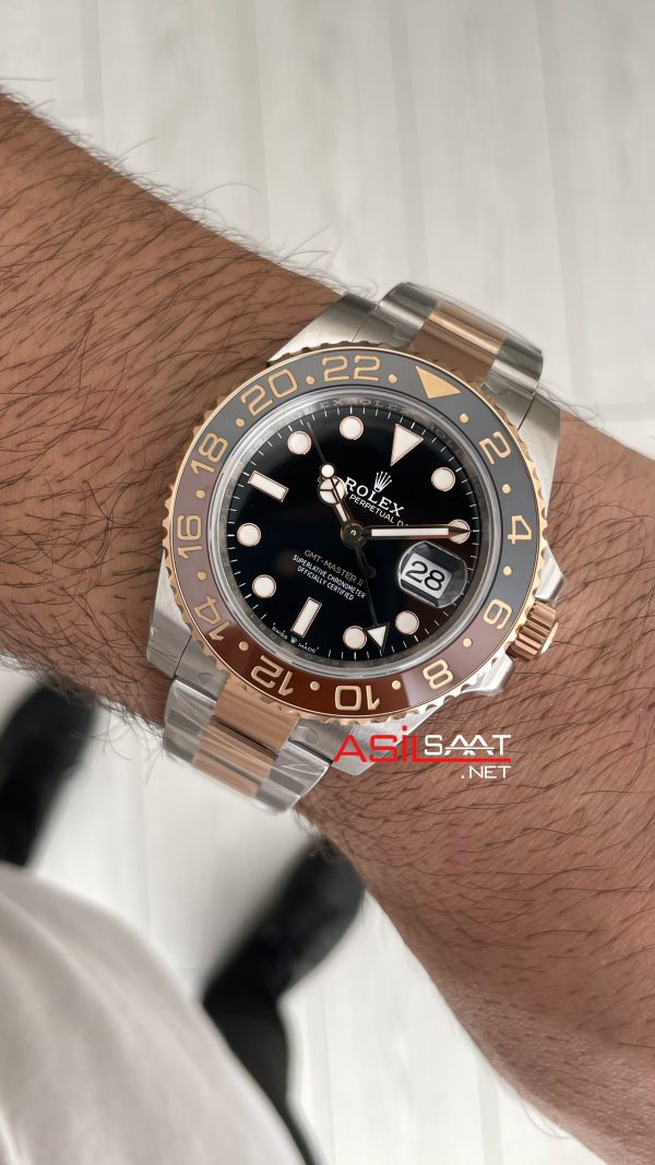 Rolex Root Beer Gmt Master II 126711CHNR Oyster 40mm Two Tone Everose Gold | VS Factory V3 Versiyon | Tungsten 18K | DD3285 | High Weight | Super Clone Swiss ETA Saat Rolex Root Beer Gmt Master II 126711CHNR Oyster 40mm Two Tone Everose Gold | VS Factory V3 Versiyon | Tungsten 18K | DD3285 | High Weight | Super Clone Swiss ETA Saat