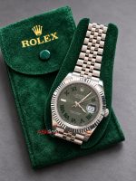 Rolex Saat Kılıfı Süet Yeşil