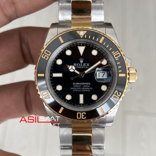 Rolex Submariner Date 126613LN Oyster 41mm Two Tone Gold VS Factory V2 | Tungsten 18K | DD3235 | High Weight | Super Clone Swiss ETA Saat