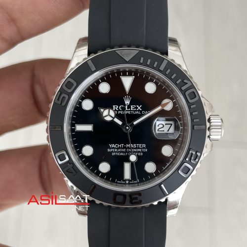 Rolex Yacht Master 226659 Siyah 42mm Oysterflex | VS Factory V3 Versiyon | Tungsten 18K | DD3235 | High Weight | Super Clone Swiss ETA Saat