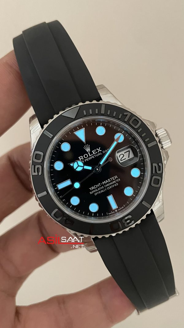 Rolex Yacht Master 226659 Siyah 42mm Oysterflex | VS Factory V3 Versiyon | Tungsten 18K | DD3235 | High Weight | Super Clone Swiss ETA Saat
